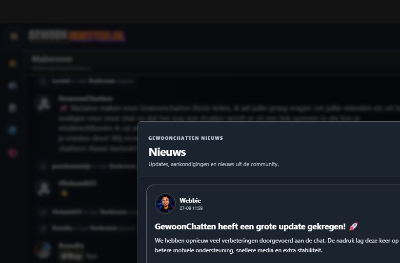 Nieuws direct in de chat in GewoonChatten